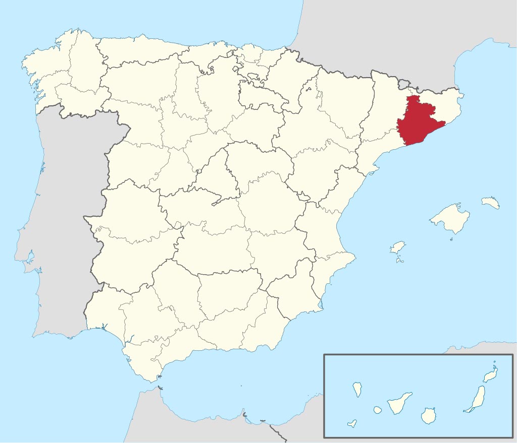 Провинция Барселона (Barcelona) на карте Испании