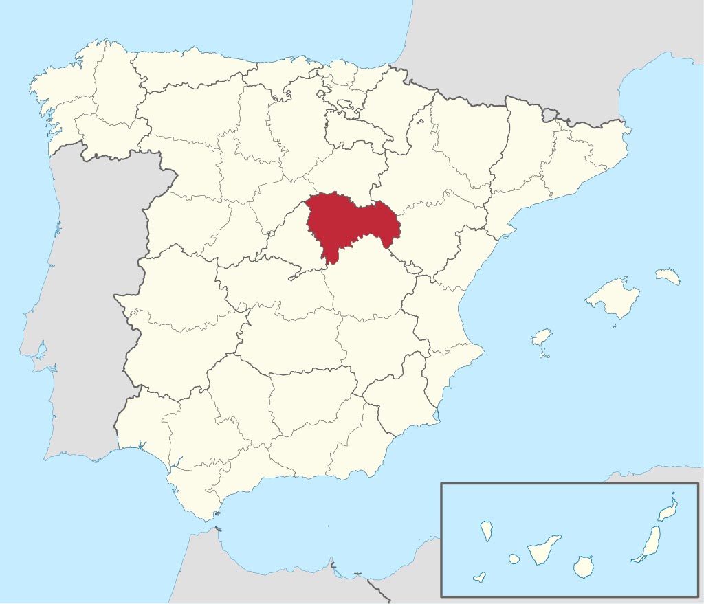 Провинция Гвадалахара (Guadalajara) на карте Испании