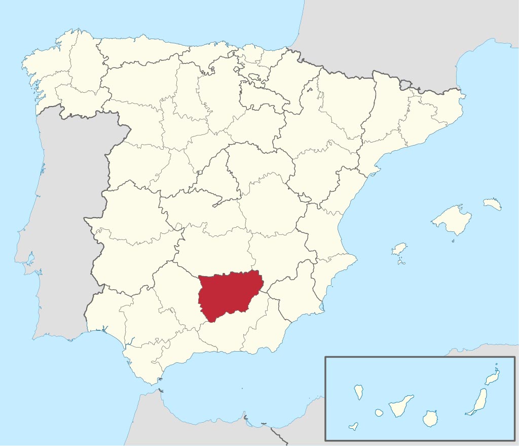 Провинция Хаэн (Jaén) на карте Испании