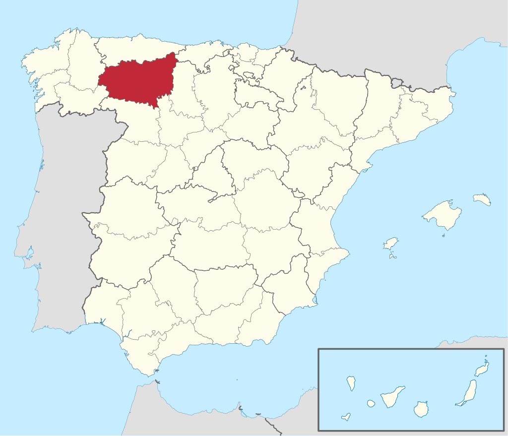 Провинция Леон (León) на карте Испании