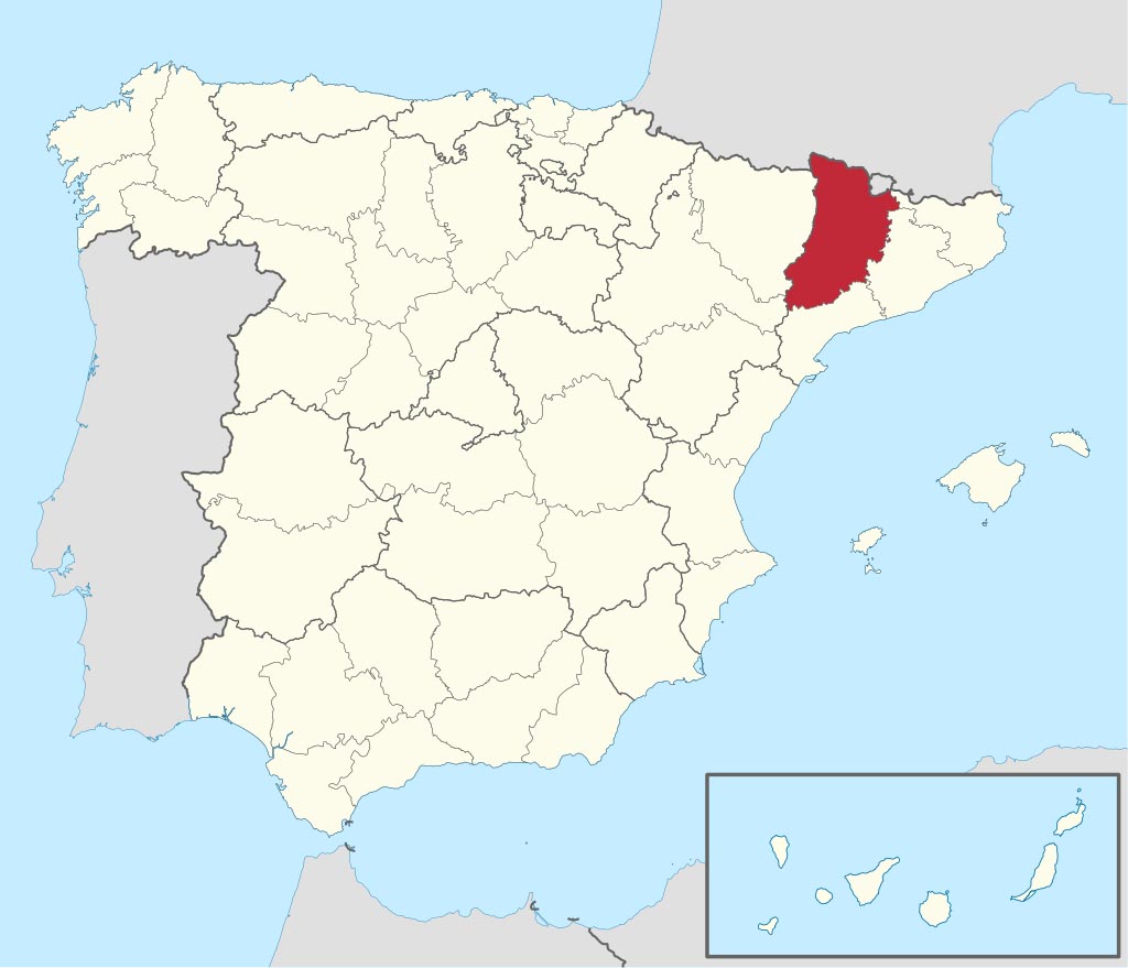 Провинция Льейда (Lérida) на карте Испании