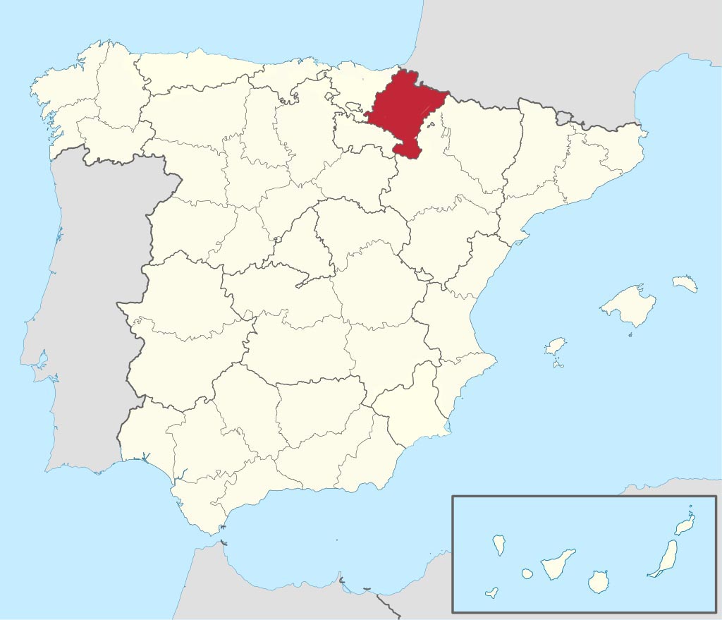 Провинция Наварра (Navarra) на карте Испании