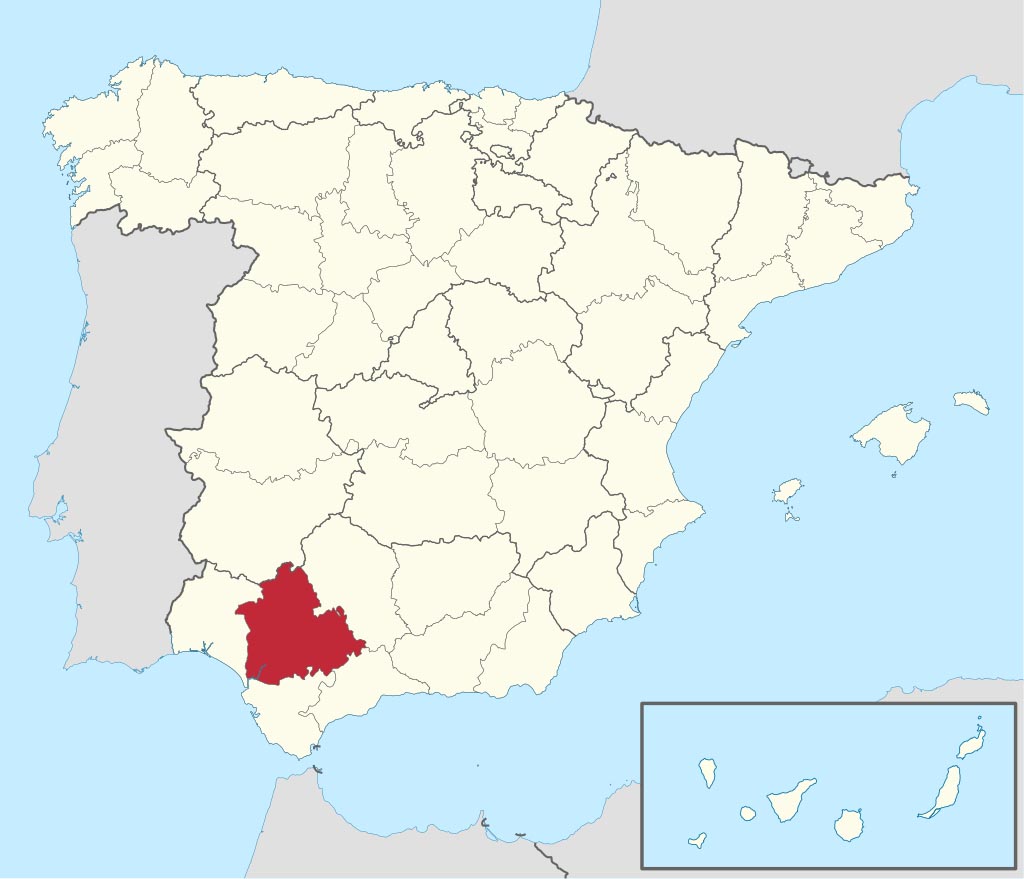 Провинция Севилья (Sevilla) на карте Испании