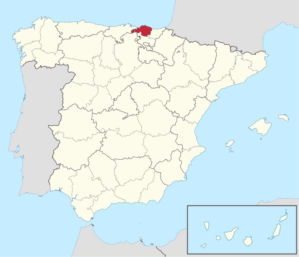 Провинция Бискайя  (Vizcaya) на карте Испании