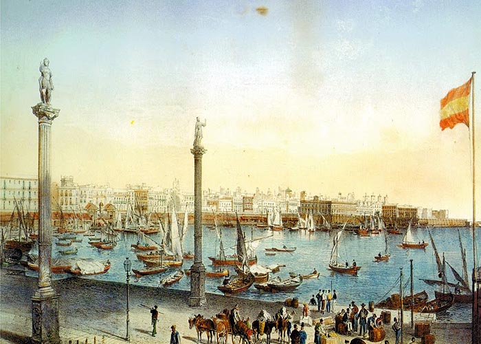 Порт в Кадисе в середине XVIII века