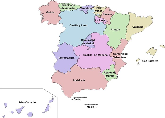 Административно-территориальное деление Испании по Конституции 1978 г.